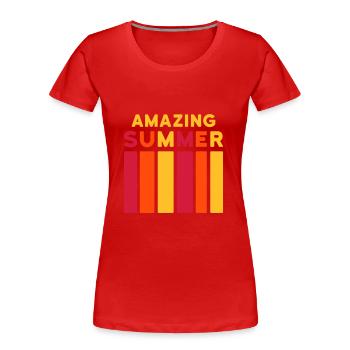 Amazing Summer (bar) - Women's Premium Organic T-Shirt - navy - Front - Mia (176cm)