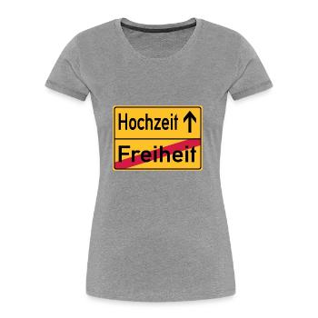 Hochzeit Freiheit Abschied Feier Schild - Frauen Premium Bio T-Shirt - Navy - Vorne - Mia (176cm)