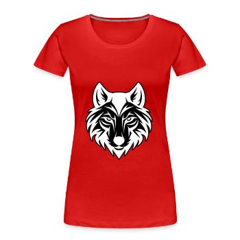 Tête de loup - T-shirt bio Premium Femme - bleu marine - Devant - Mia (176cm)