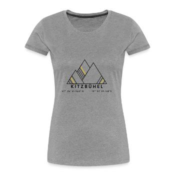 Minimalistisches Kitzbühel-Logo - Frauen Premium Bio T-Shirt - Navy - Vorne - Mia (176cm)