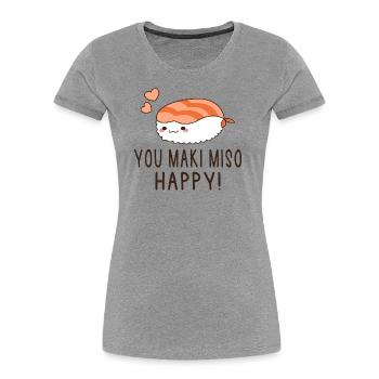 Sushi You Maki Miso Happy Japan Gift - Women's Premium Organic T-Shirt - navy - Front - Mia (176cm)