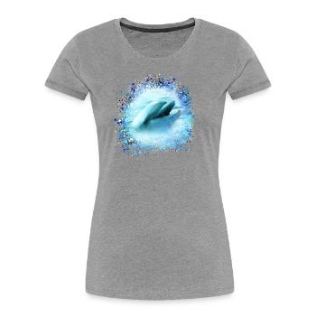 dolphin, graffiti, painting,blue,fish, dolphins,sea - Women's Premium Organic T-Shirt - navy - Front - Mia (176cm)