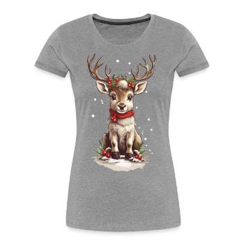 Nordic Reindeer Christmas Magic Design - Women's Premium Organic T-Shirt - navy - Front - Mia (176cm)