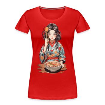 Ramen Anime Girl Aesthetics Manga Art Design - Women's Premium Organic T-Shirt - navy - Front - Mia (176cm)