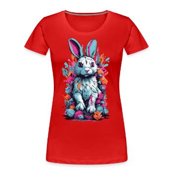 Gothic Kawaii Psycho Goth Bunny Pastel Unique - Frauen Premium Bio T-Shirt - Navy - Vorne - Mia (176cm)