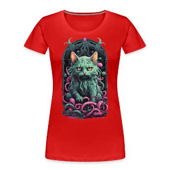 Chats démon Underworld occulte Halloween Design - T-shirt bio Premium Femme - bleu marine - Devant - Mia (176cm)