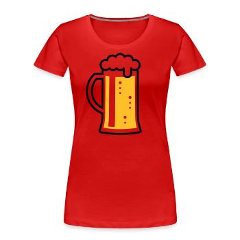 German Beer Stein (Beer Glass / Tankard / L / 2C) - Women's Premium Organic T-Shirt - navy - Front - Mia (176cm)