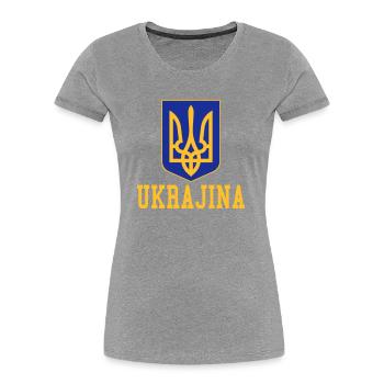 Ukraine - Frauen Premium Bio T-Shirt - Navy - Vorne - Mia (176cm)