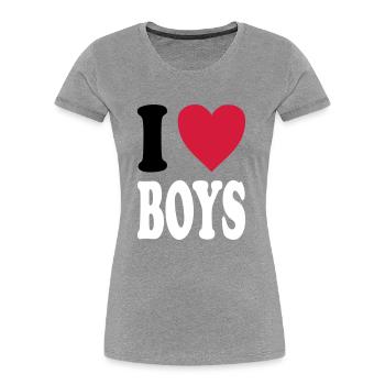 I love BOYS - Women's Premium Organic T-Shirt - navy - Front - Mia (176cm)