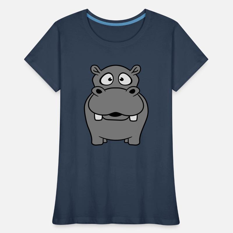 nilpferd klein dick suess niedlich comic Frauen Premium Bio T-Shirt