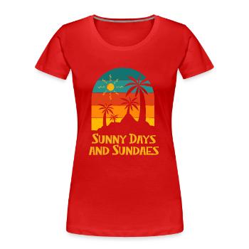 Sunny Days and Sundaes Summer Food Tropical - Frauen Premium Bio T-Shirt - Navy - Vorne - Mia (176cm)