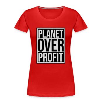 Planète sur le devis de profit - T-shirt bio Premium Femme - bleu marine - Devant - Mia (176cm)