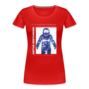 Abi bestanden Astronaut Abitur Abiturienten lustig - Frauen Premium Bio T-Shirt - Navy - Vorne - Mia (176cm)