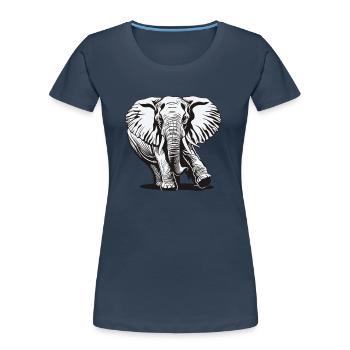 Elephant, Elephant, Animal, Zoo, Africa, Safari, Savannah - Women's Premium Organic T-Shirt - navy - Front - Mia (176cm)