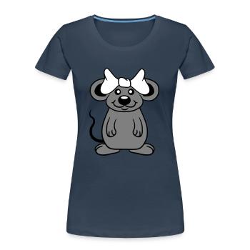 Maus Frau Hübsche Schleife Girl Kleine Ratte Süße - Frauen Premium Bio T-Shirt - Navy - Vorne - Mia (176cm)