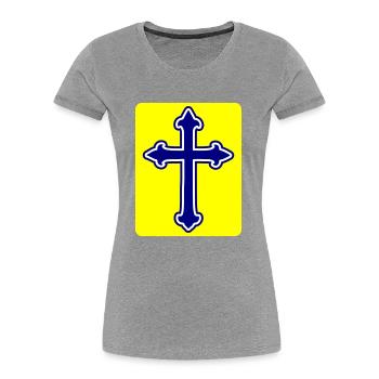 Cross symbol - Women's Premium Organic T-Shirt - navy - Front - Mia (176cm)