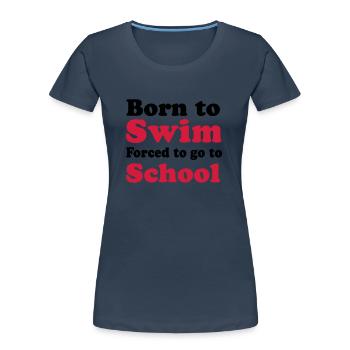 Schwimmen - Frauen Premium Bio T-Shirt - Navy - Vorne - Mia (176cm)