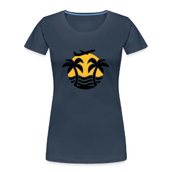 Vacances - T-shirt bio Premium Femme - bleu marine - Devant - Mia (176cm)
