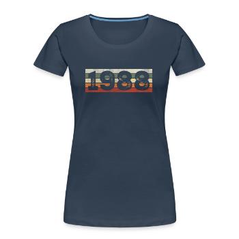 Millésime 1988 Cadeau D’anniversaire Rétro 1988 - T-shirt bio Premium Femme - bleu marine - Devant - Mia (176cm)