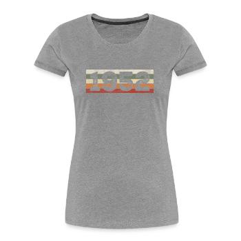 Millésime 1952 Cadeau D’anniversaire Rétro 1952 - T-shirt bio Premium Femme - bleu marine - Devant - Mia (176cm)