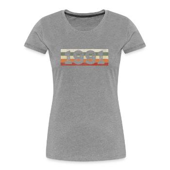 Jahrgang 1991 Retro 1991 Geburtstagsgeschenk - Frauen Premium Bio T-Shirt - Navy - Vorne - Mia (176cm)