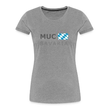 MUC BAVARIA dark-lettered - Frauen Premium Bio T-Shirt - Navy - Vorne - Mia (176cm)