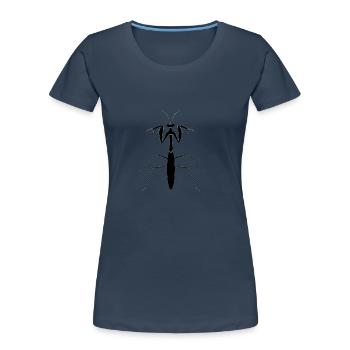 Gottesanbeterin - Frauen Premium Bio T-Shirt - Navy - Vorne - Mia (176cm)