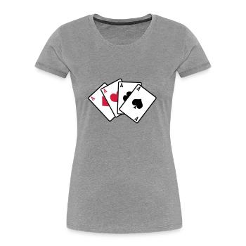poker cards - Frauen Premium Bio T-Shirt - Navy - Vorne - Mia (176cm)