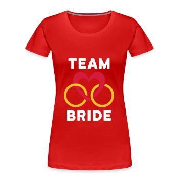 Team bride (Herz, zwei Ringe) - Frauen Premium Bio T-Shirt - Navy - Vorne - Mia (176cm)