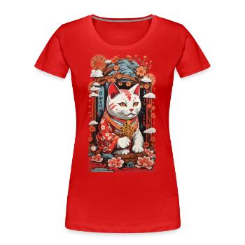 Japanese Cats Lucky Charms Cat Lovers - Women's Premium Organic T-Shirt - navy - Front - Mia (176cm)