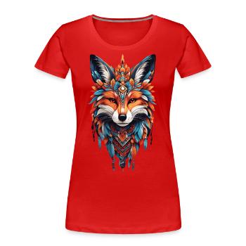 Fuchs Mandala Yoga Zen Spiritualität Meditation - Frauen Premium Bio T-Shirt - Navy - Vorne - Mia (176cm)