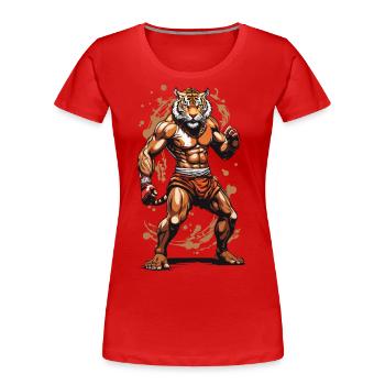 Kampfsport Tiger Kickboxer Spirit Kickboxen Design - Frauen Premium Bio T-Shirt - Navy - Vorne - Mia (176cm)