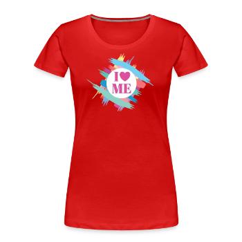 I Love Me Selbstvertrauen Ich Liebe Mich Herz - Frauen Premium Bio T-Shirt - Navy - Vorne - Mia (176cm)