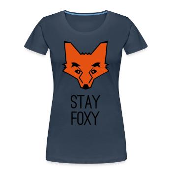 Fuchs stay foxy fox - T-shirt bio Premium Femme - bleu marine - Devant - Mia (176cm)