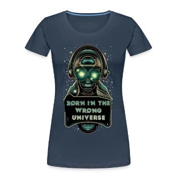 Galactic Dreamer - Women's Premium Organic T-Shirt - navy - Front - Mia (176cm)