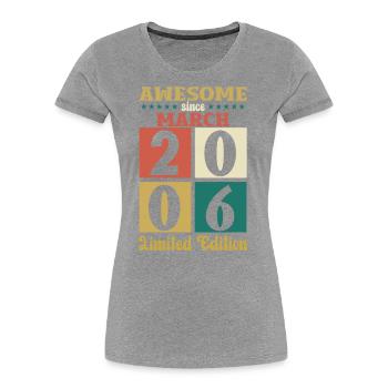 18e anniversaire cadeau mari génial mars 2006 - T-shirt bio Premium Femme - bleu marine - Devant - Mia (176cm)