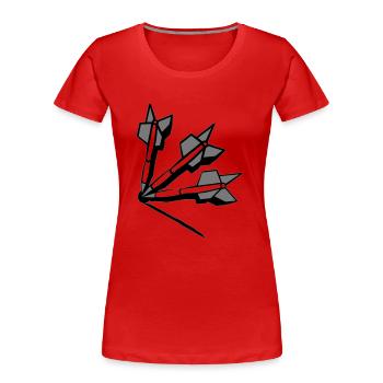 darten - Frauen Premium Bio T-Shirt - Navy - Vorne - Mia (176cm)