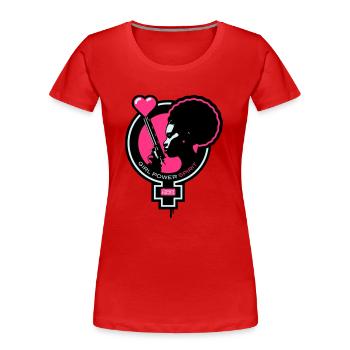 Girl-Power-Spirit-01-customizable - T-shirt bio Premium Femme - bleu marine - Devant - Mia (176cm)