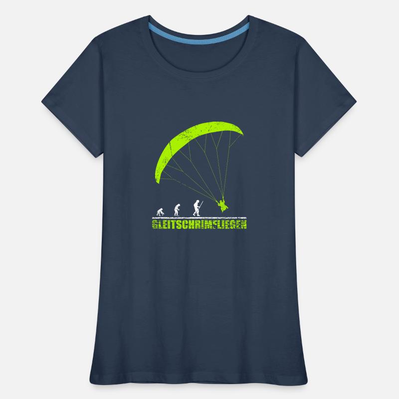 Gleitschirmfliegen Evolution Geschenk Frauen Premium Bio T-Shirt