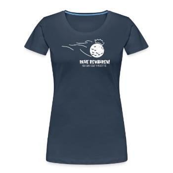 RUHE BEWAHREN PROETTE PROFI GOLF BALL SPRUCH MOTIV - Frauen Premium Bio T-Shirt - Navy - Vorne - Mia (176cm)