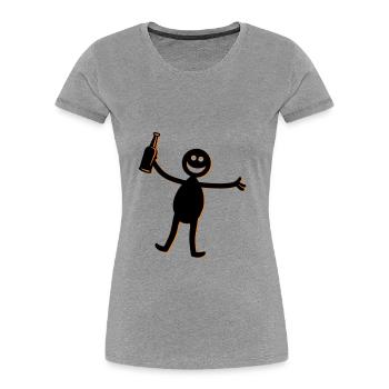 Silhouette de fête de la bière - T-shirt bio Premium Femme - bleu marine - Devant - Mia (176cm)