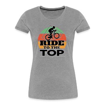 Fahrradfahrer Ride to the Top - Frauen Premium Bio T-Shirt - Navy - Vorne - Mia (176cm)