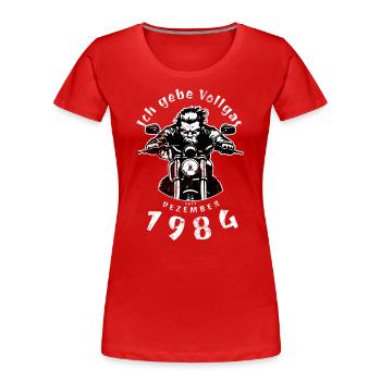 40. Geburtstag Ich gebe Vollgas seit 12/1984 - Frauen Premium Bio T-Shirt -  - Vorne - Mia (176cm)