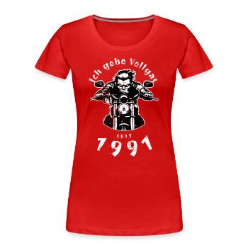 33. Geburtstag Ich gebe Vollgas seit 1991 - Frauen Premium Bio T-Shirt - Navy - Vorne - Mia (176cm)