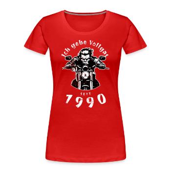35th Birthday I've been going full throttle since 1990 - Women's Premium Organic T-Shirt - navy - Front - Mia (176cm)