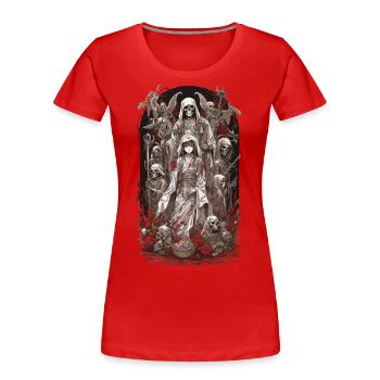 Occult Anime Gothic Streetwear Design - Women's Premium Organic T-Shirt - navy - Front - Mia (176cm)