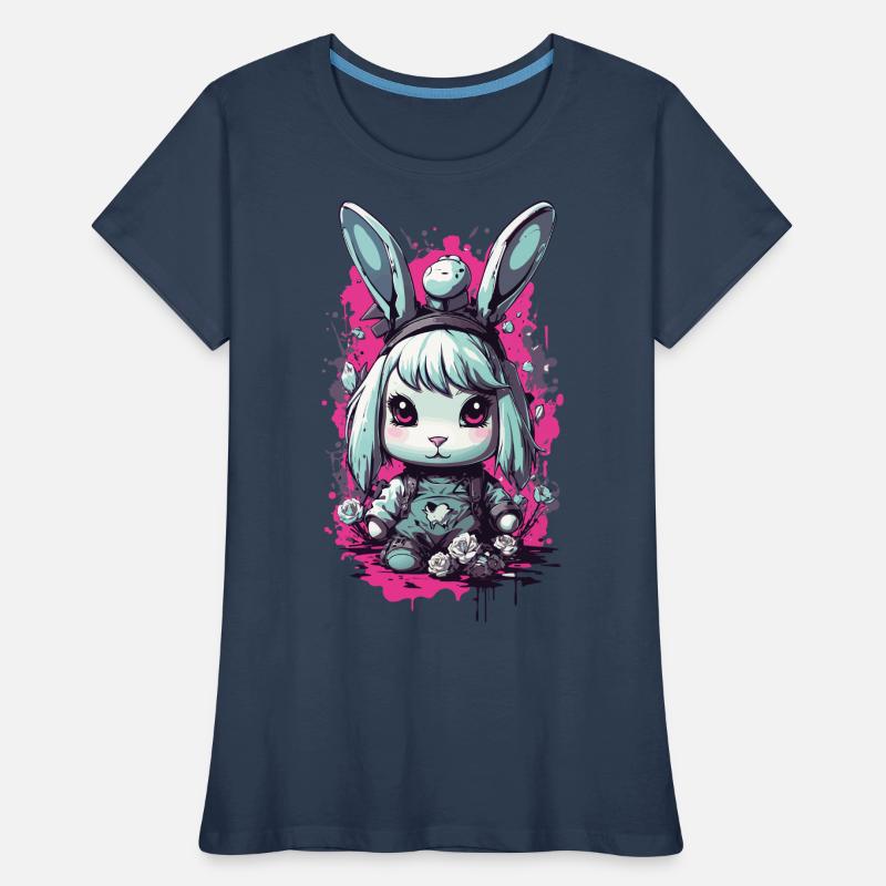 Goth Bunny Kawaii Pastel Gothic Design Women's Premium Organic T-Shirt