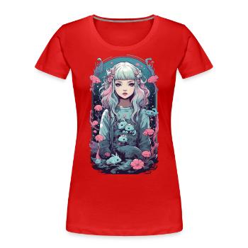 Pastel Goth Anime Underwater Gothic Girl - Women's Premium Organic T-Shirt - navy - Front - Mia (176cm)