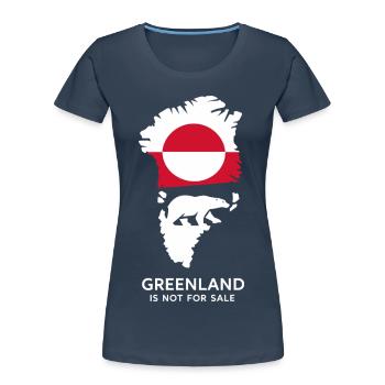 Don nature arctique du drapeau de l’ours polaire du Groenland - T-shirt bio Premium Femme - bleu marine - Devant - Mia (176cm)