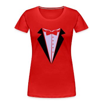 Jeune marié - T-shirt bio Premium Femme - bleu marine - Devant - Mia (176cm)